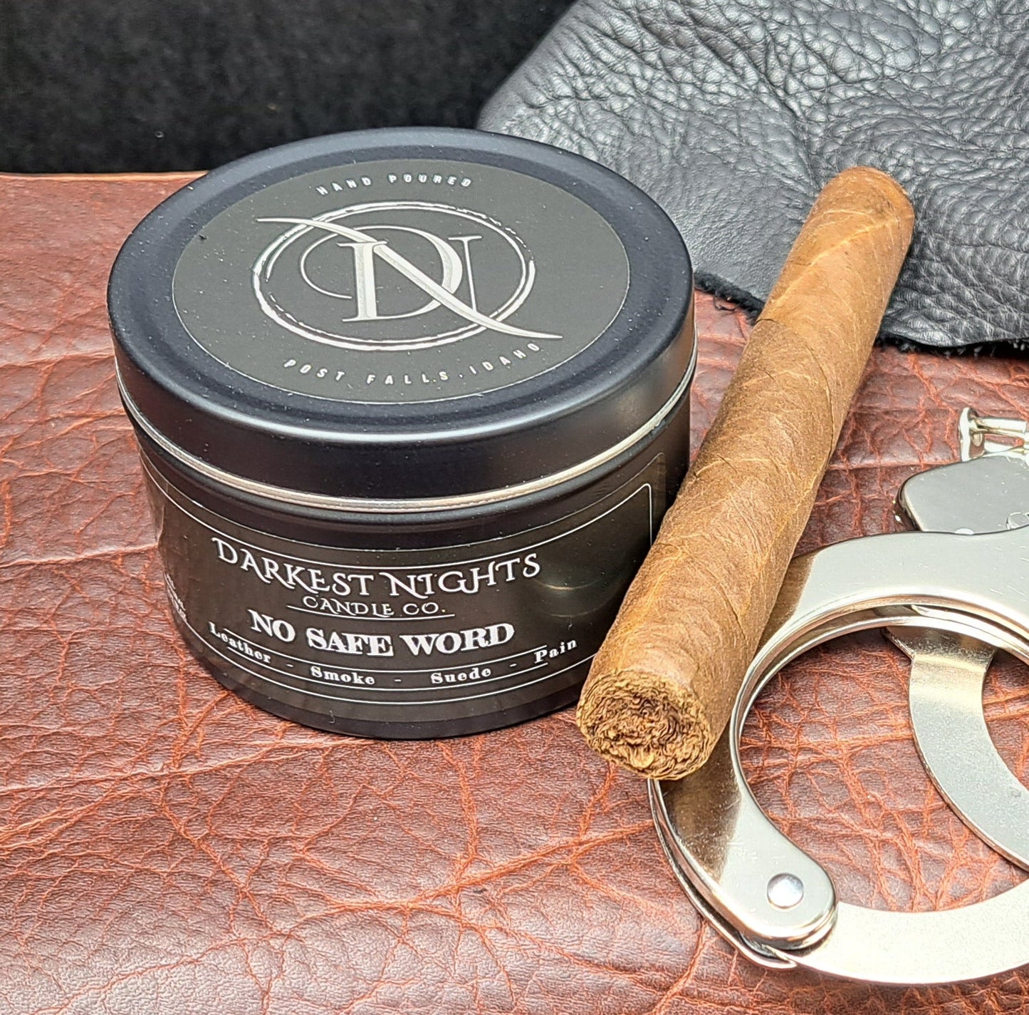 No Safe Word - leather and smoke natural soy candle