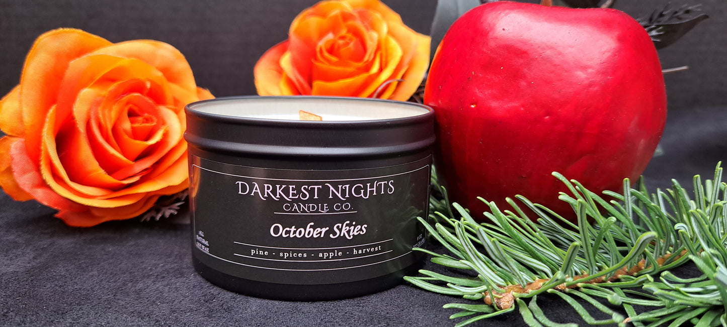 October Skies - Autumn inspired natural soy candle